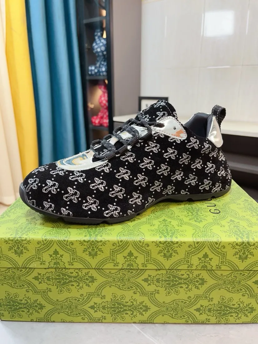 Men's shoes 💰560🌹🌹【GUCCI】pop-top casual sneakers with daddy outsole, breathable and comfortable, easy to walk, a versatile style for trendy men, upper with cowhide edged outsole design➕genuine leather lining➕Gucci's popular original outsole, sports and running style, super comfortable. Code number 38-44